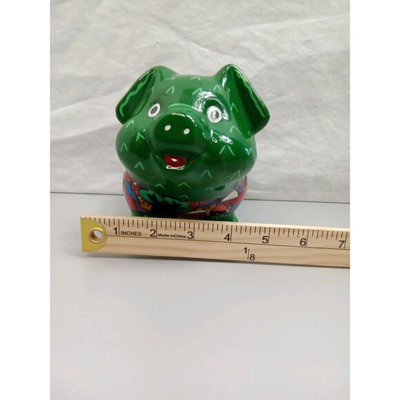 Mexican Piggy‎ Bank Hand Painted Vibrant colors 7X5X4 - Picture 9 of 10
